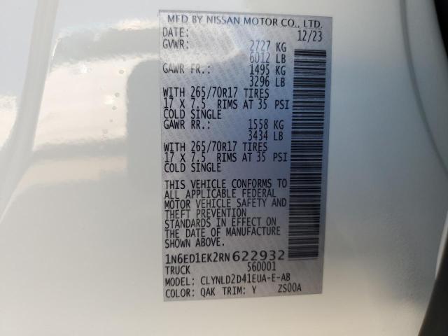 1N6ED1EK2RN622932 Nissan FRONTIER S