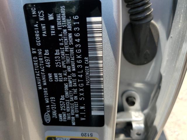 5XXGT4L36KG346316 KIA Optima Lx