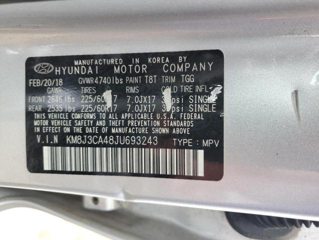 KM8J3CA48JU693243 Hyundai TUCSON SEL