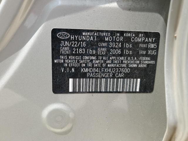 KMHD84LFXHU237600 Hyundai ELANTRA SE