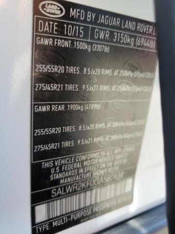 SALWR2KF0GA560434 Land Rover RANGE ROVE