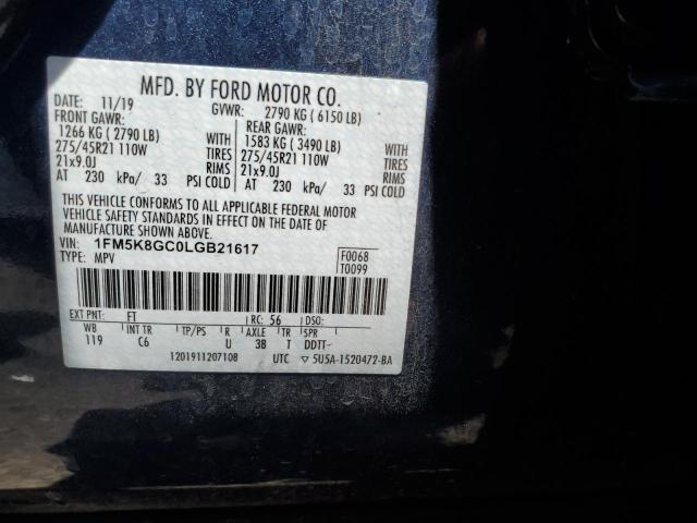 1FM5K8GC0LGB21617 Ford EXPLORER S