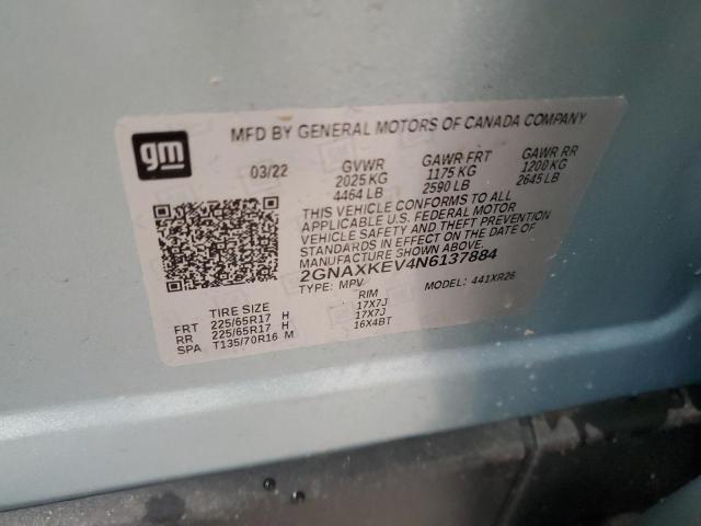 2GNAXKEV4N6137884 Chevrolet EQUINOX LT