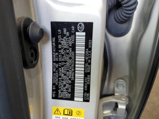 58ABZ1B11KU039089 Lexus ES 350