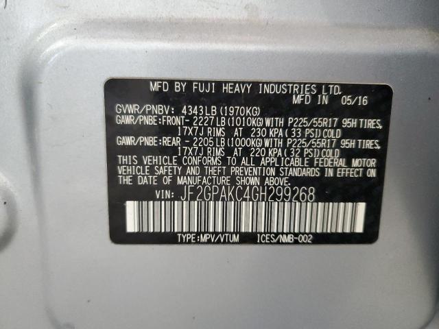 JF2GPAKC4GH299268 Subaru Crosstrek