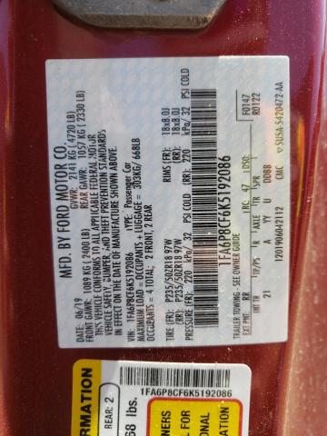 1FA6P8CF6K5192086 Ford MUSTANG GT