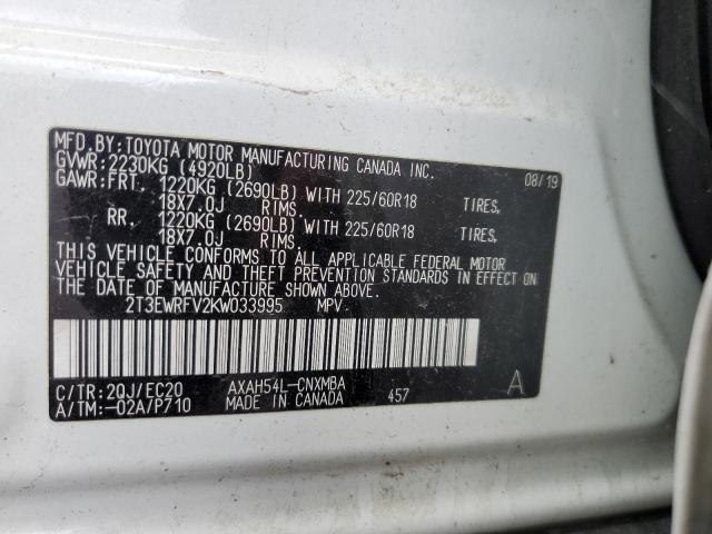 2T3EWRFV2KW033995 Toyota RAV4 XSE
