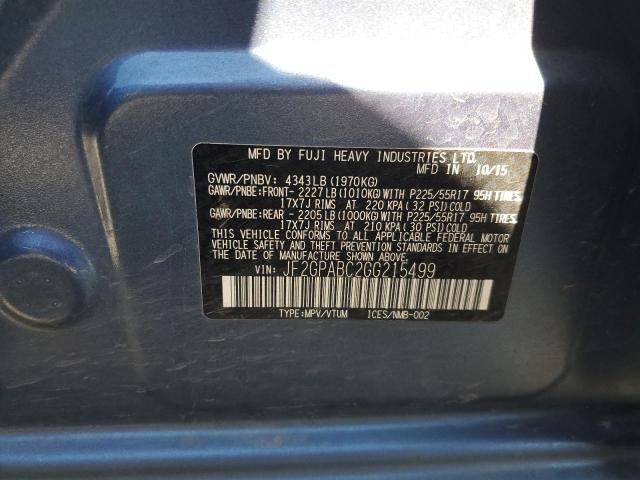 JF2GPABC2GG215499 Subaru Crosstrek