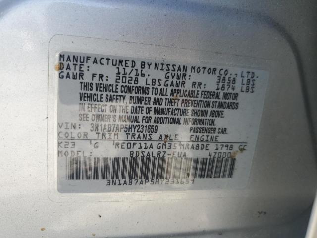 3N1AB7AP5HY231659 Nissan SENTRA S