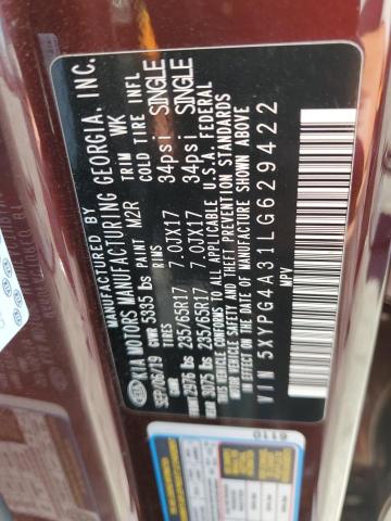 5XYPG4A31LG629422 KIA SORENTO L