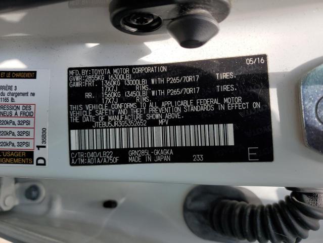 JTEBU5JR3G5352652 Toyota 4RUNNER SR