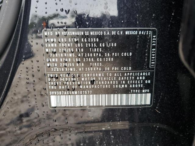 3VV3B7AX5NM107577 Volkswagen TIGUAN SE