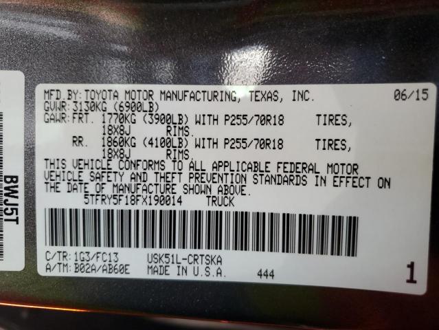 5TFRY5F18FX190014 Toyota TUNDRA DOU