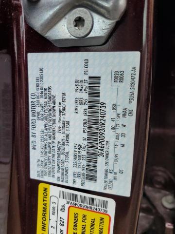 3FA6P0D93HR240739 Ford FUSION TIT