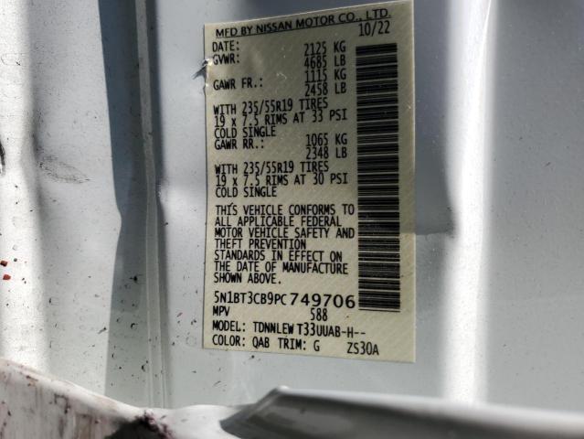 5N1BT3CB9PC749706 Nissan Rogue Sl