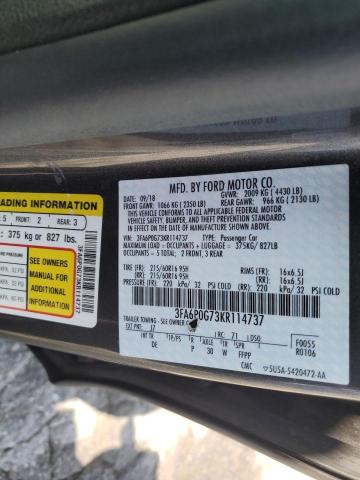 3FA6P0G73KR114737 Ford FUSION S