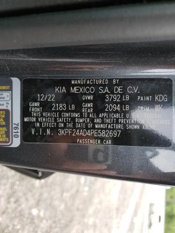 3KPF24AD4PE582697 KIA FORTE LX