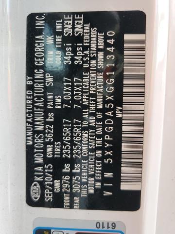 5XYPGDA5XGG113440 KIA SORENTO LX
