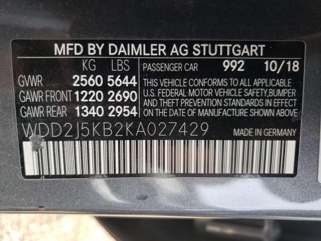 WDD2J5KB2KA027429 Mercedes-Benz CLS 450 4M