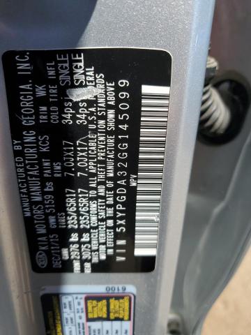 5XYPGDA32GG145099 KIA SORENTO LX