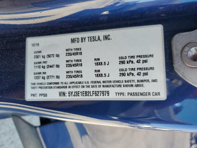 5YJ3E1EB2LF627979 Tesla MODEL 3