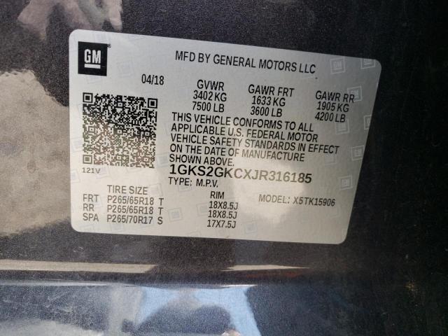 1GKS2GKCXJR316185 GMC YUKON XL K