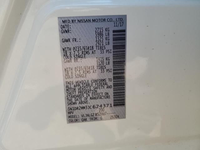 5N1DR2MM3JC624371 Nissan Pathfinder