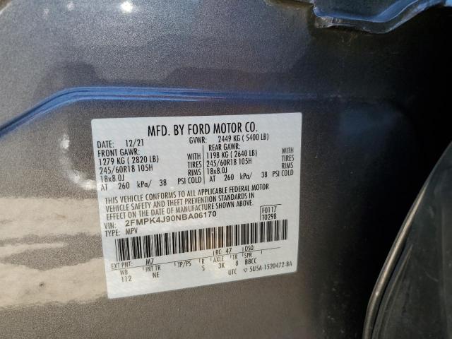 2FMPK4J90NBA06170 Ford EDGE SEL