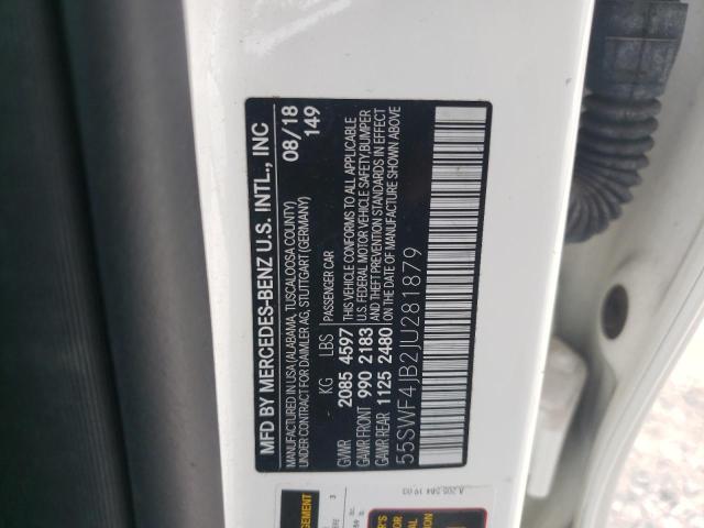 55SWF4JB2JU281879 Mercedes-Benz C 300