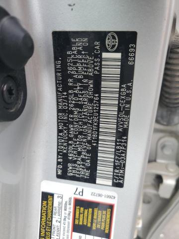 4T1BD1FK9EU125764 Toyota CAMRY HYBR