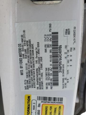 3FA6P0H76GR340986 Ford FUSION SE