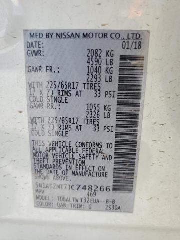 5N1AT2MT7JC748266 Nissan ROGUE S