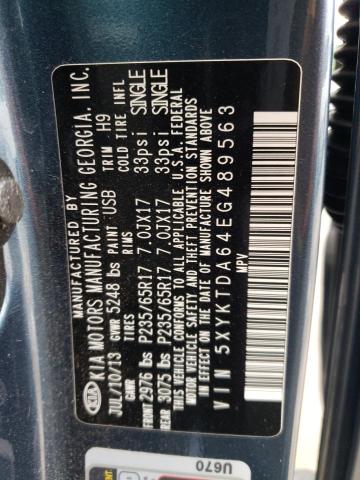 5XYKTDA64EG489563 KIA SORENTO LX