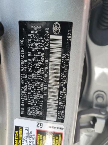 4T1B11HK1KU187791 Toyota CAMRY L