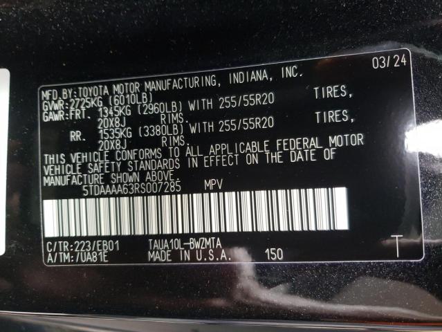 5TDAAAA63RS007285 Lexus Tx 350 Bas