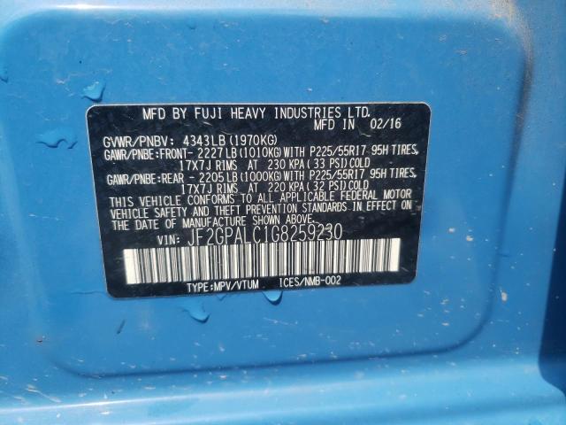 JF2GPALC1G8259230 Subaru Crosstrek