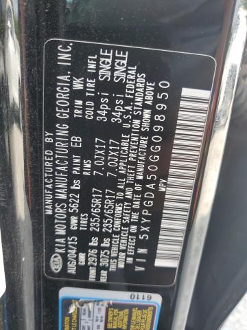 5XYPGDA50GG098950 KIA SORENTO LX