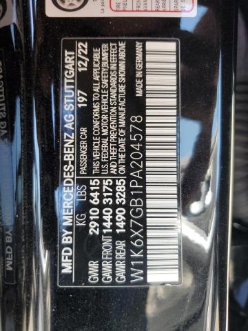 W1K6X7GB1PA204578 Mercedes-Benz S Mercedes