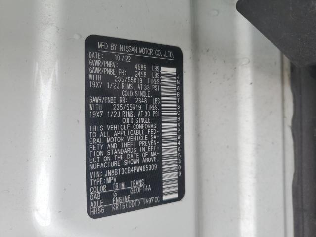 JN8BT3CB4PW465309 Nissan Rogue Sl