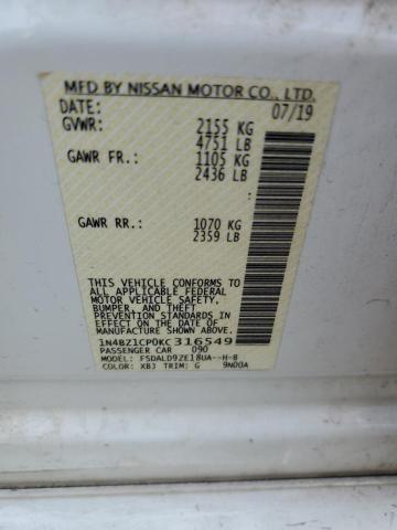 1N4BZ1CP0KC316549 Nissan LEAF S PLU