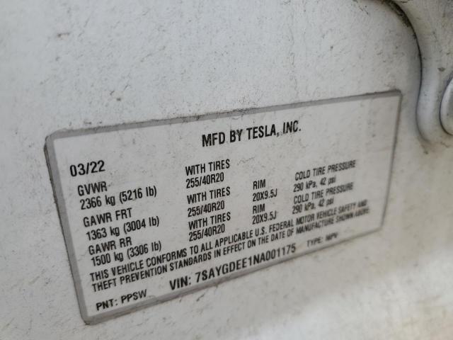 7SAYGDEE1NA001175 Tesla Model Y