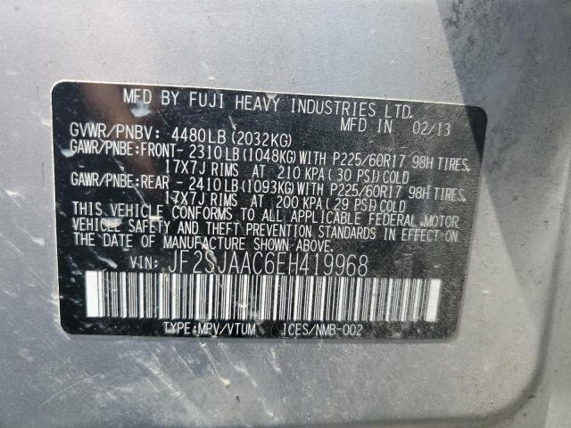 JF2SJAAC6EH419968 Subaru FORESTER 2