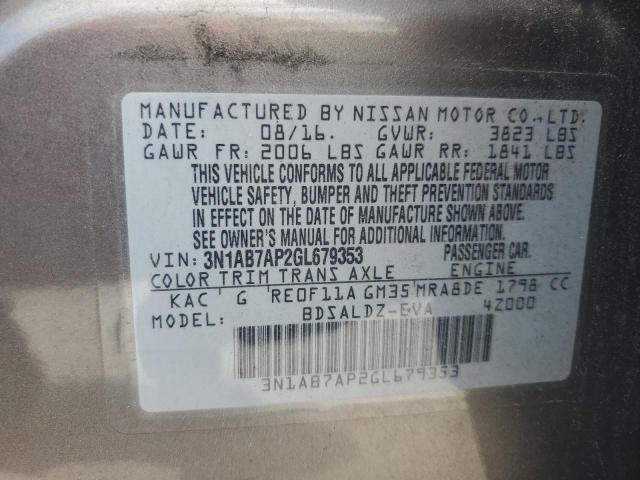 3N1AB7AP2GL679353 Nissan SENTRA S