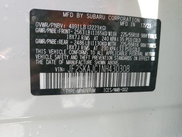 JF2SKAJC1NH430308 Subaru FORESTER S