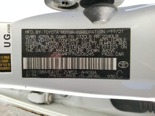 JTDKAMFP7N3206245 Toyota PRIUS PRIM