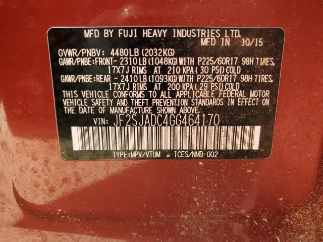 JF2SJADC4GG464170 Subaru FORESTER 2