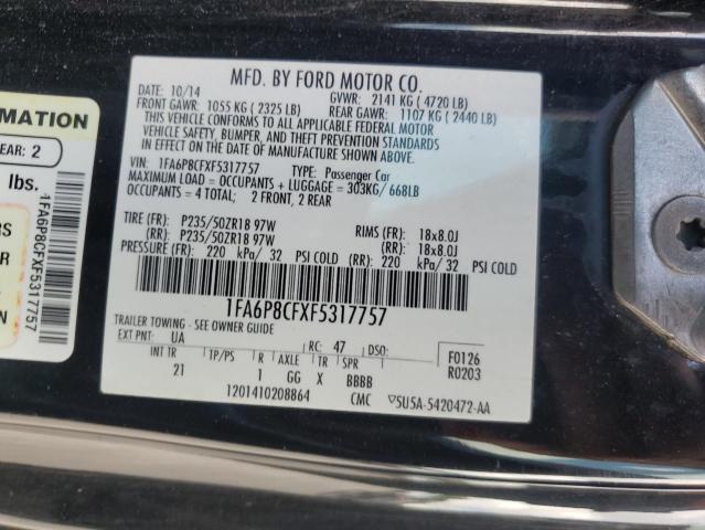 1FA6P8CFXF5317757 Ford MUSTANG GT