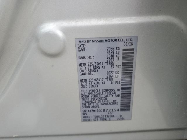5N1AT2MT1GC872154 Nissan ROGUE S