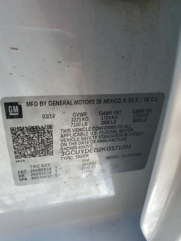3GCUYDED2KG171201 Chevrolet Silverado