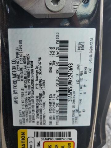 3FA6P0SU9KR245698 Ford FUSION TIT